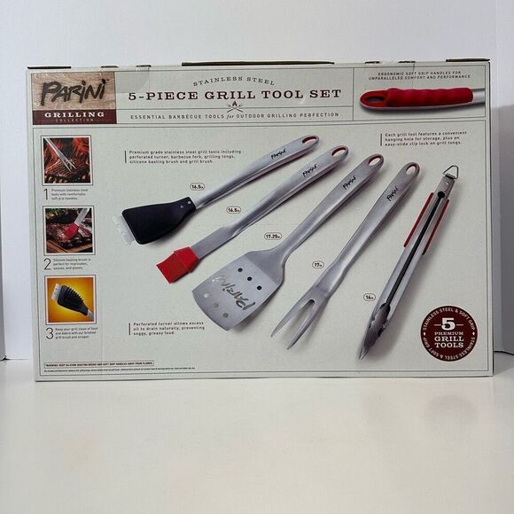 Parini 5-Piece Grill Tool Set - Picture 2 of 14